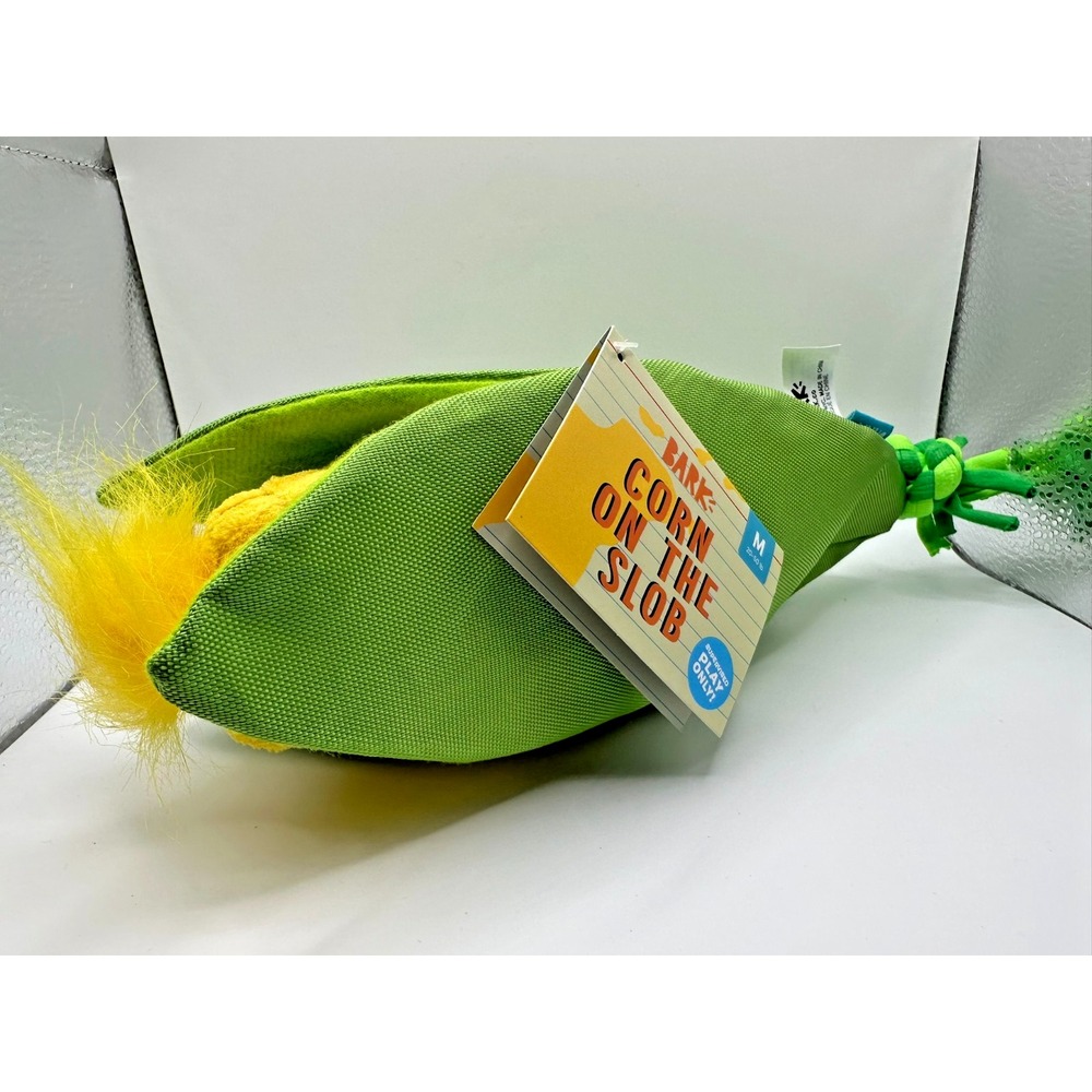 Bark Box Corn on the Slob M Dog Toy Corn Cob with Husk